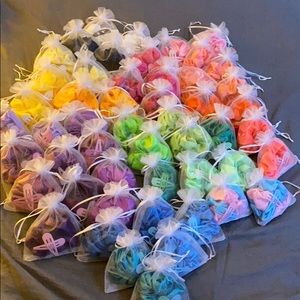 scrunches with barrettes